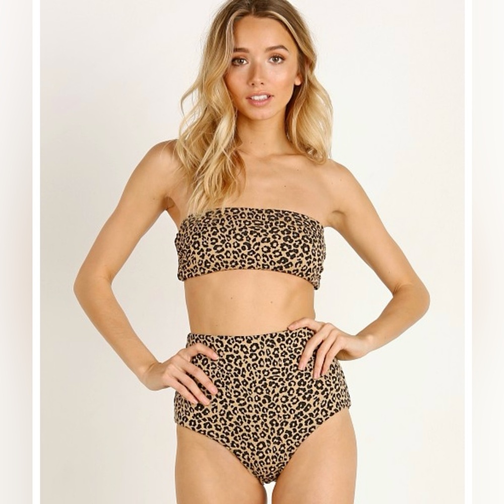 NWT Mara Hoffman Leopard Bikini size L (Abigail too and Lydia bottom)